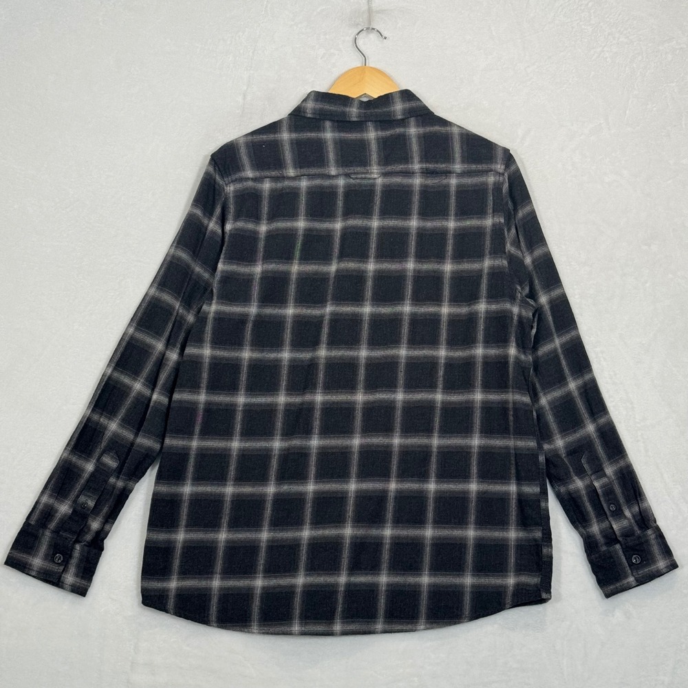 SRK Sunrise Kingdom Grey Plaid Flannel Button Down Shirt Large - Picture 5 of 8
